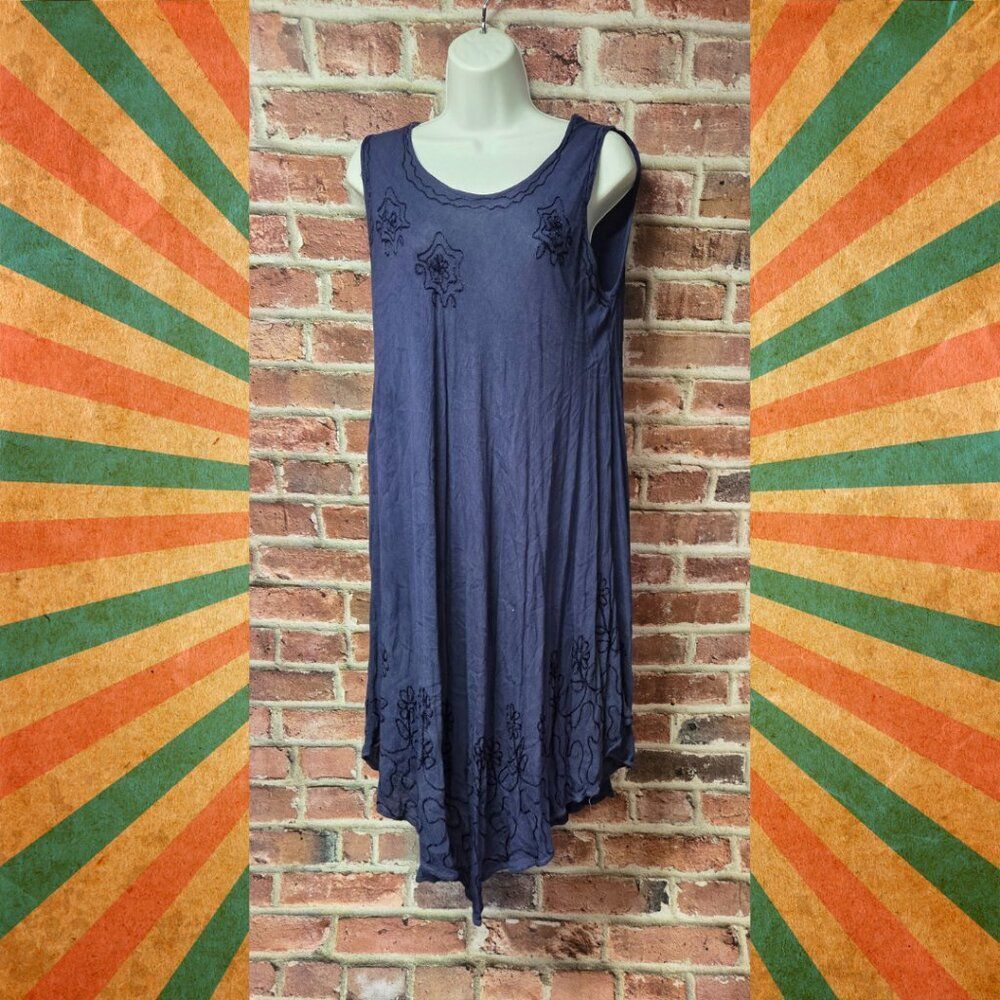 Vintage 90s Women's S.R. FASHION Sleeveless Floral Dress FREE SIZE (S‎ to L)